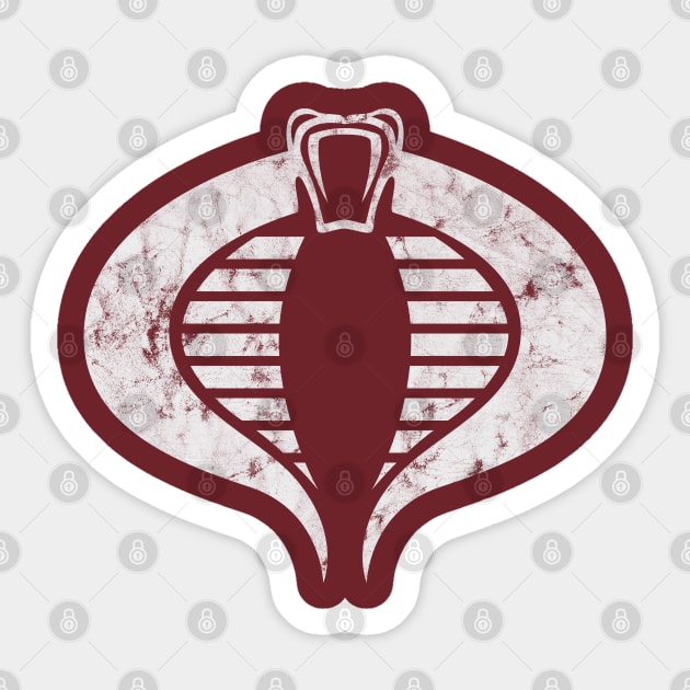 Distressed Chrome Cobra Snake Sticker by Hanzo